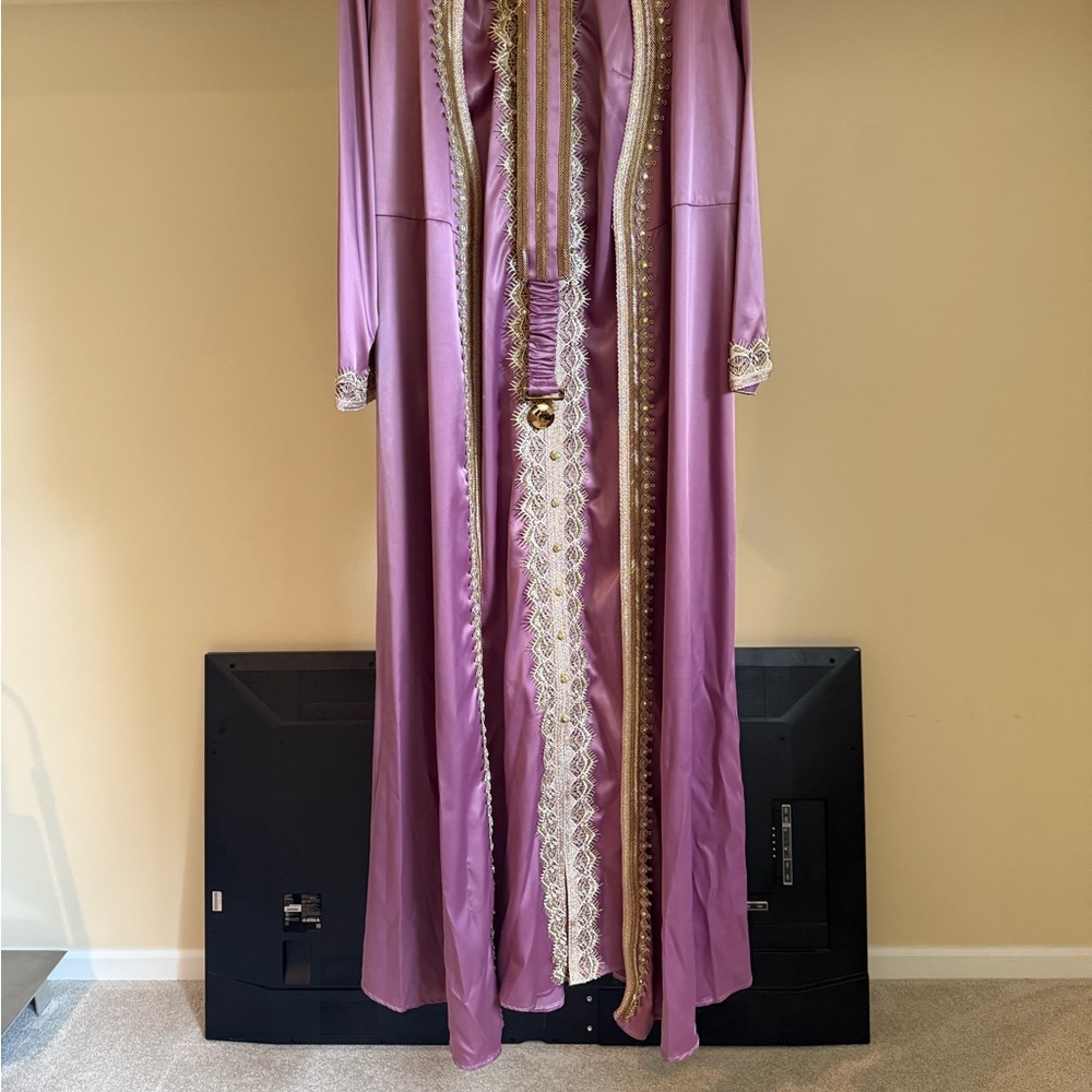 Elegant Purple Women's Turkish Kaftan